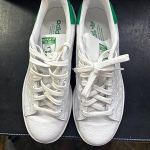 Adidas Stan Smith Green & White Embossed Polka Dot Sneakers